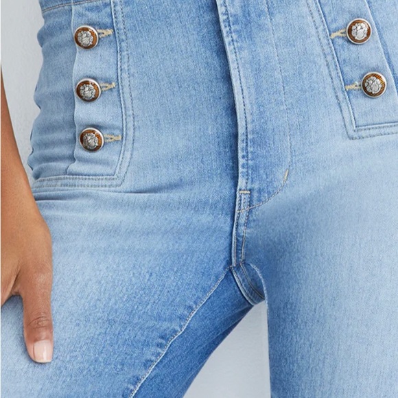 Veronica Beard Sheridan bell bottom Jean with sailor buttons NWT - Picture 5 of 13